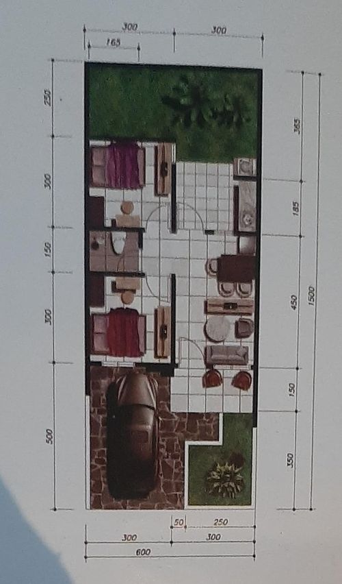 foto denah rumah tipe 55/90 perumahan Cikeas River View 2