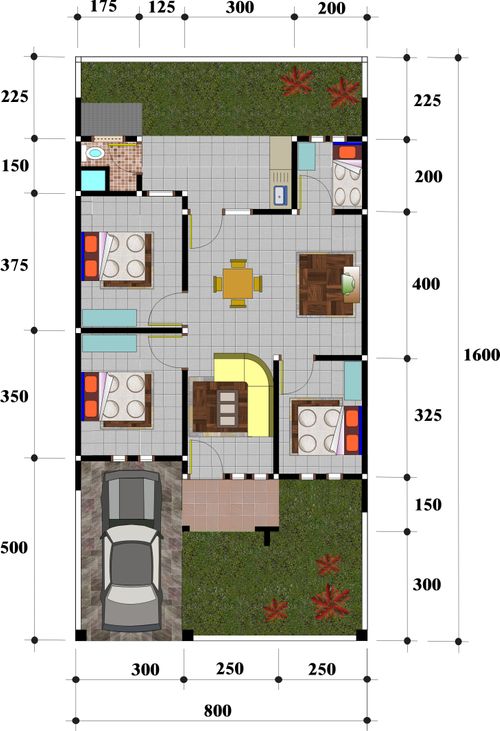foto denah rumah tipe 76/128 perumahan GRAHA ASRI SUKODONO TAHAP 4