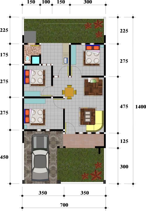 foto denah rumah tipe 54/98 perumahan GRAHA ASRI SUKODONO TAHAP 4
