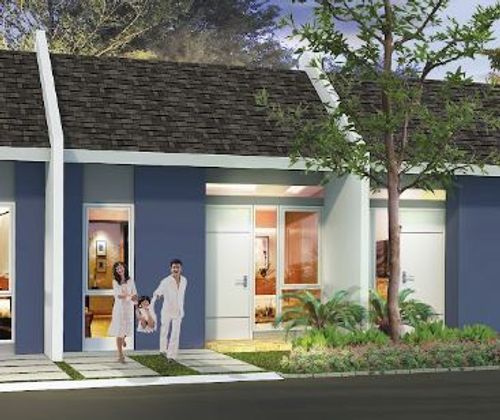 foto tampak rumah tipe NEW DERBY 493,9 perumahan Mutiara Gading City Cluster Okwood