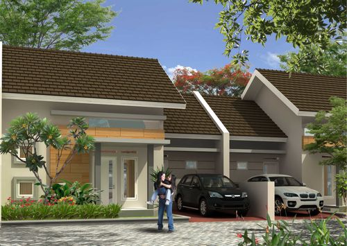 foto tampak rumah tipe 60 perumahan GREEN GARDEN RESIDENCE