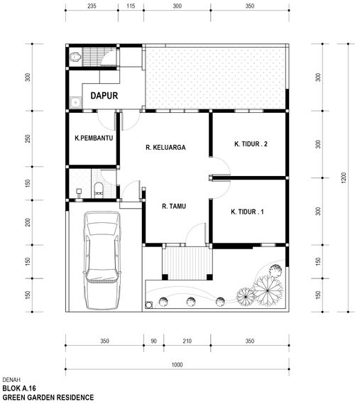 foto denah rumah tipe 60 perumahan GREEN GARDEN RESIDENCE