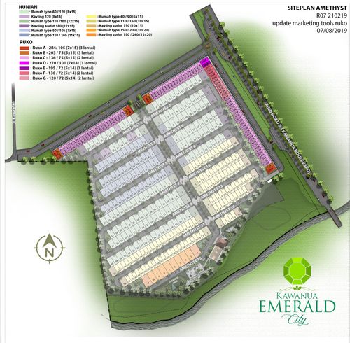 foto denah rumah tipe 50/105 perumahan Kawanua Emerald City Cluster Amethyst