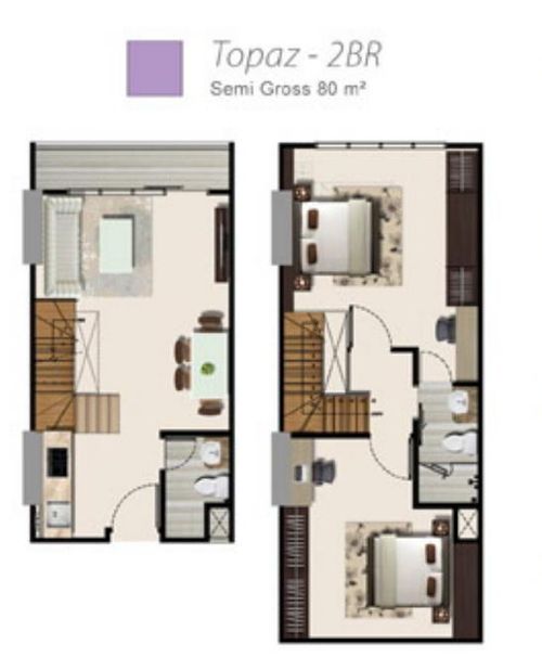 foto denah rumah tipe 2BR perumahan MAQNA Residence
