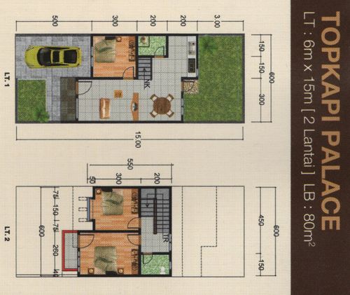 foto denah rumah tipe 80 perumahan Royal Mansion tahap 2