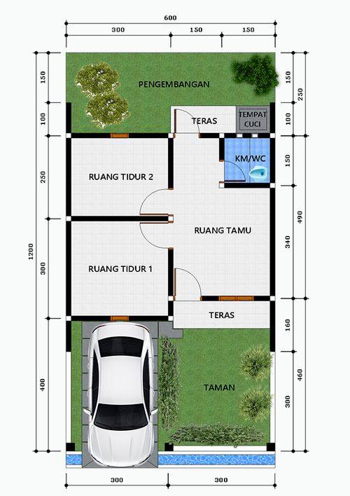foto denah rumah tipe PALEM perumahan Pesona Prima Cikahuripan