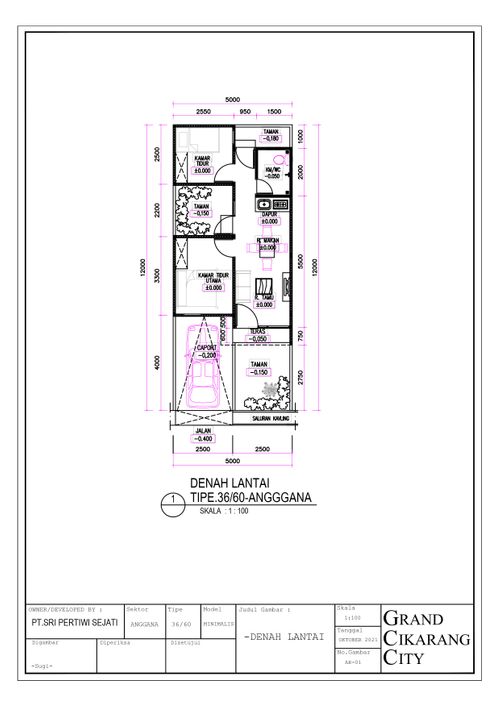 foto denah rumah tipe ANGGANA perumahan Grand Cikarang City 1