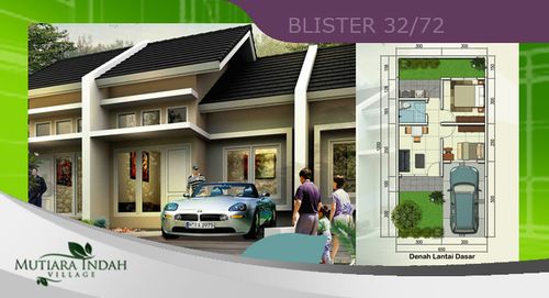 foto denah rumah tipe BLISTER perumahan MUTIARA INDAH VILLAGE