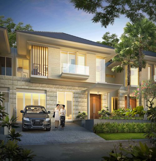 foto tampak rumah tipe Bovardia perumahan CitraLand Palu