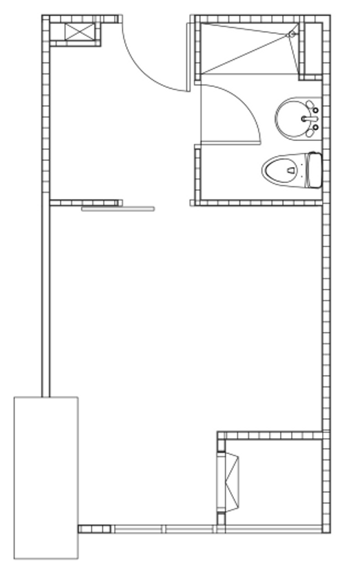 foto denah rumah tipe BARCLAY 1 BR A perumahan GRAND KAMALA LAGOON TOWER EMERALD & BARCLAY