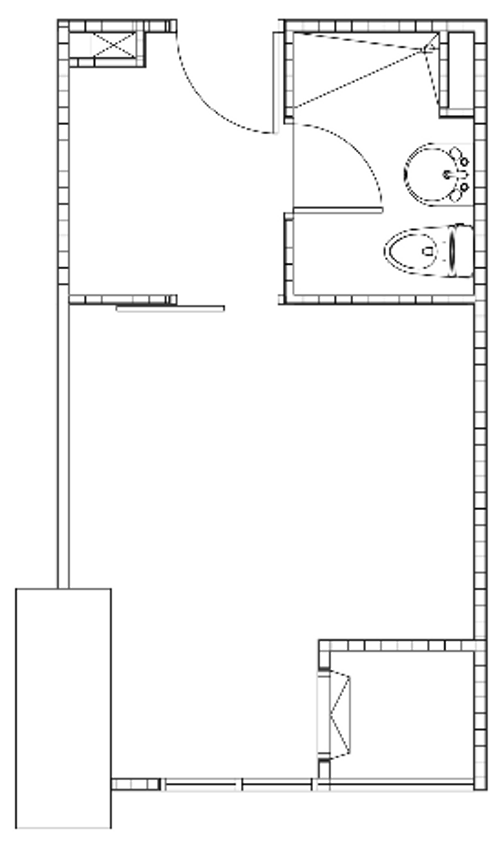 foto denah rumah tipe BARCLAY 1 BR C perumahan GRAND KAMALA LAGOON TOWER EMERALD & BARCLAY