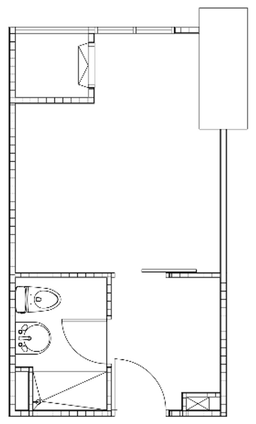 foto denah rumah tipe BARCLAY 1 BR D perumahan GRAND KAMALA LAGOON TOWER EMERALD & BARCLAY