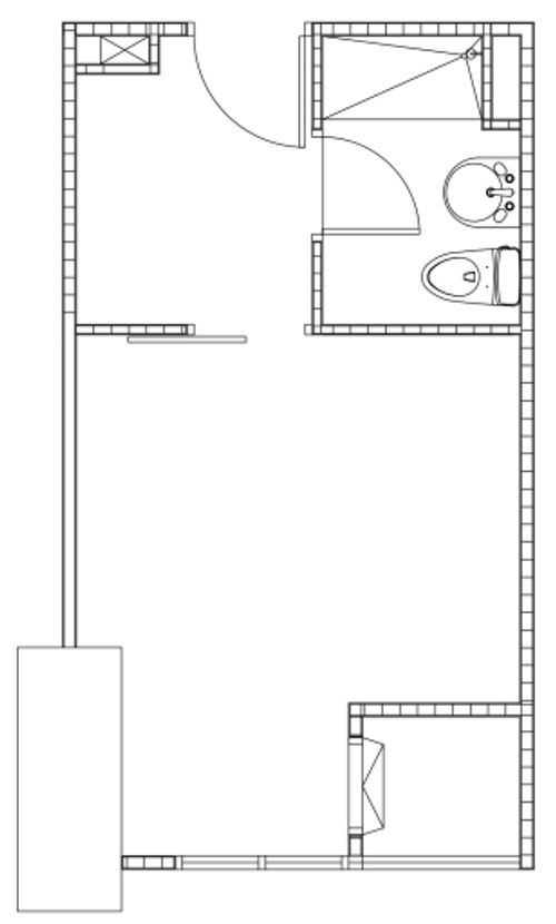 foto denah rumah tipe BARCLAY 1 BR E perumahan GRAND KAMALA LAGOON TOWER EMERALD & BARCLAY