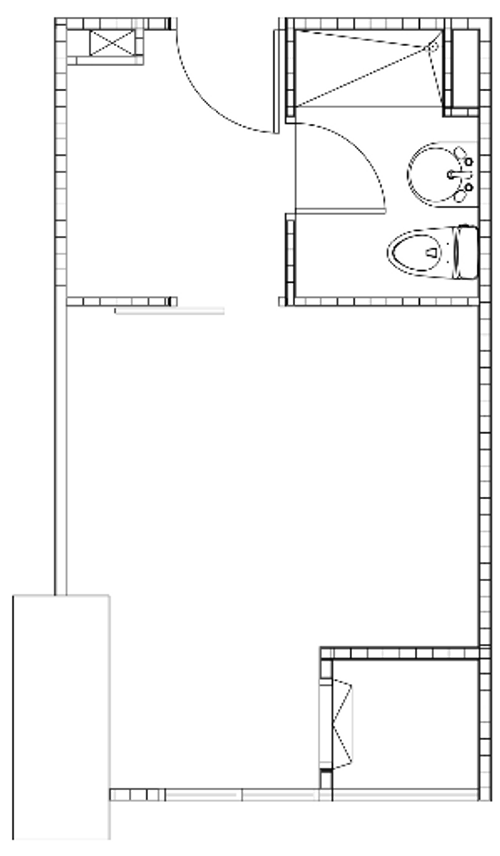foto denah rumah tipe BARCLAY 1 BR F perumahan GRAND KAMALA LAGOON TOWER EMERALD & BARCLAY