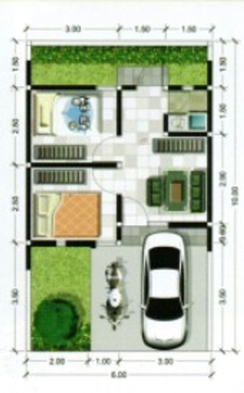 foto denah rumah tipe Amanda H 25/78 perumahan Patra Raya