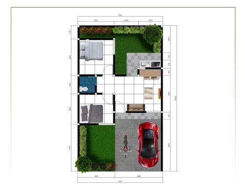 foto denah rumah tipe 36 perumahan THE AWA