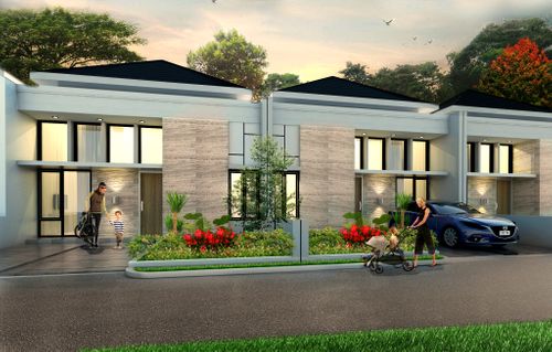 foto tampak rumah tipe 47 perumahan THE AWA