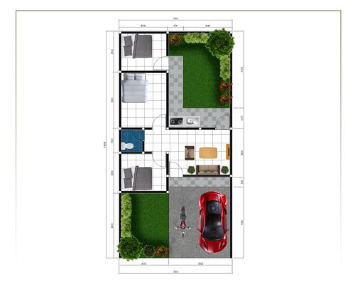 foto denah rumah tipe 47 perumahan THE AWA