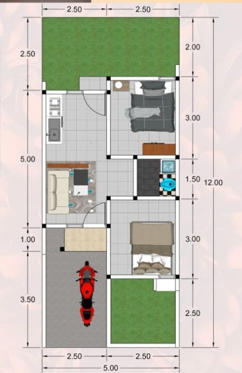 foto denah rumah tipe 36 perumahan GRAND ZAM ZAM REGENCY