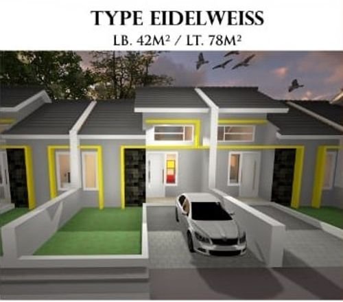 foto tampak rumah tipe EIDELWEISS perumahan GRAND ZAM ZAM REGENCY