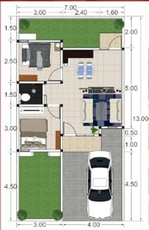 foto denah rumah tipe GARDENIA perumahan GRAND ZAM ZAM REGENCY