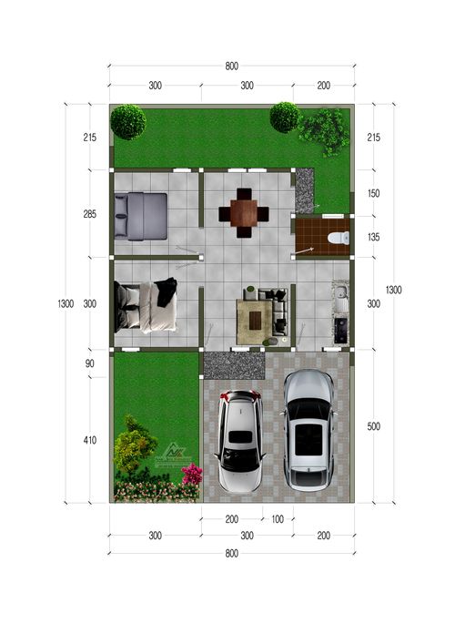 foto denah rumah tipe 45 perumahan Graha Platinum