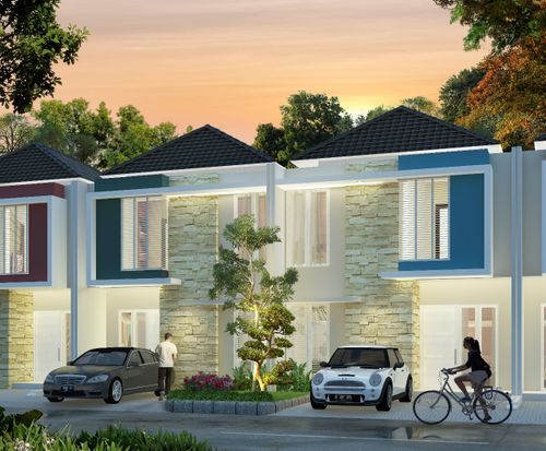 foto tampak rumah tipe Chrysant perumahan Serpong Lakeville