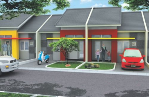 foto tampak rumah tipe 36 perumahan Cluster Citra Mas