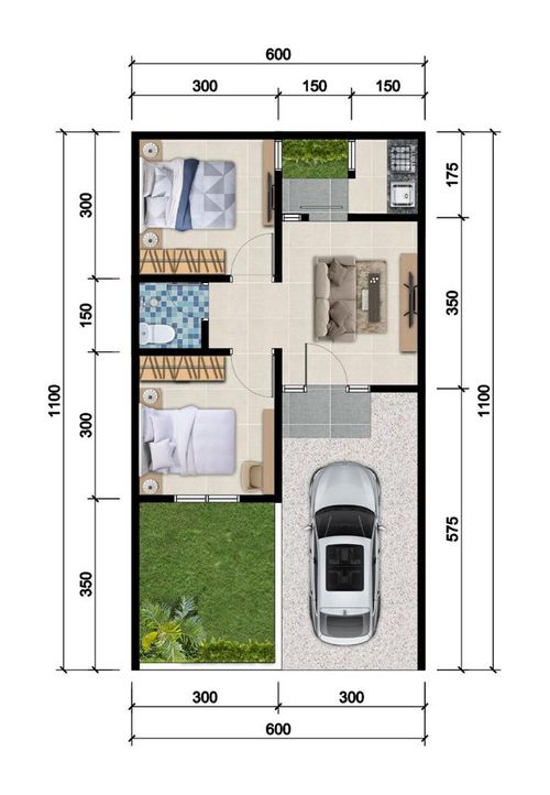 foto denah rumah tipe PERMATA T.38/66 DD 11 perumahan PERMATA REGENCY