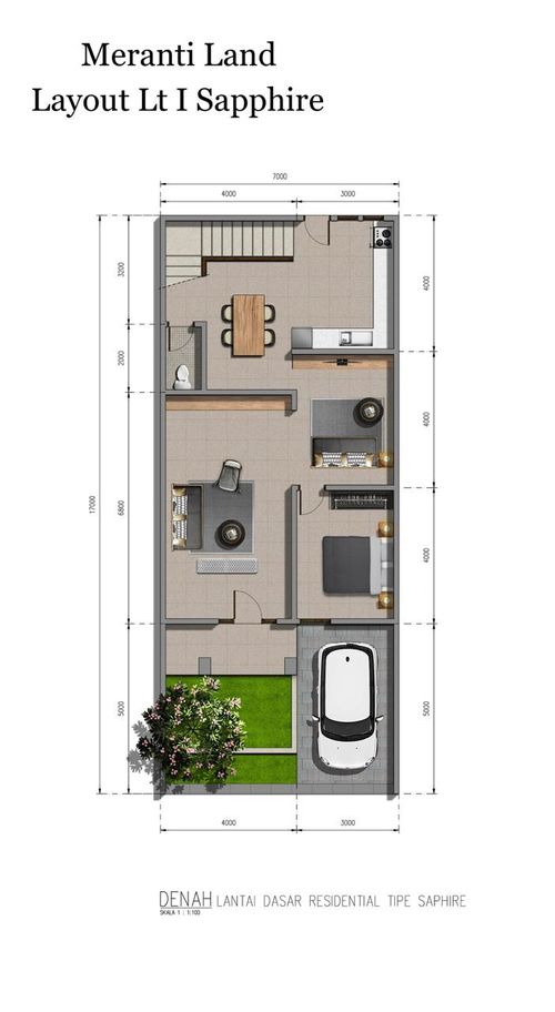 foto denah rumah tipe SAPPHIRE perumahan MERANTI LAND