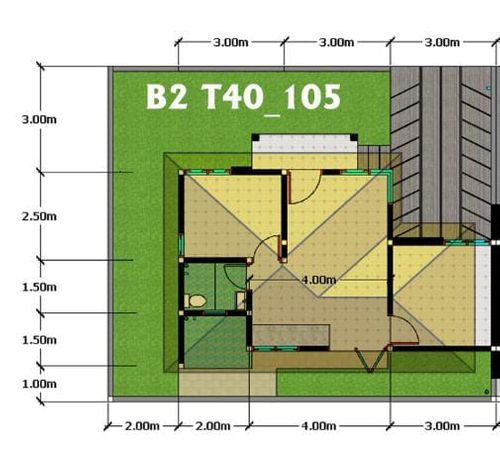 foto denah rumah tipe T. 40/105 perumahan Paulan Nirwana Residence