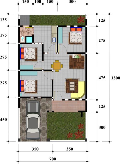 foto denah rumah tipe 54/91 perumahan GRAHA ASRI SUKODONO TAHAP 4
