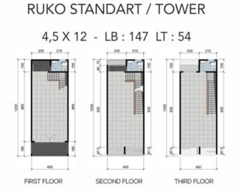 foto denah rumah tipe RUKO STANDARD BARAT TIMUR perumahan NORTHWEST CENTRAL CITRALAND