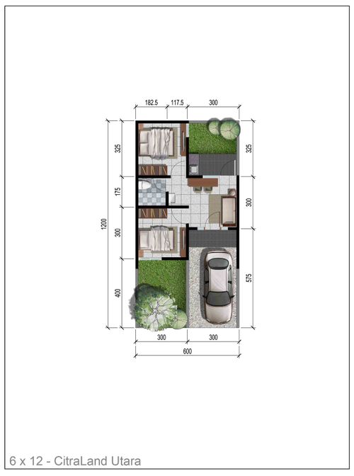 foto denah rumah tipe VICENZA 2 perumahan NORTHWEST CENTRAL CITRALAND