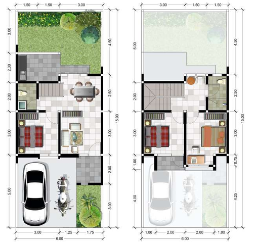 foto denah rumah tipe MANDAKA perumahan DE CASSABLANCA RESIDENCE