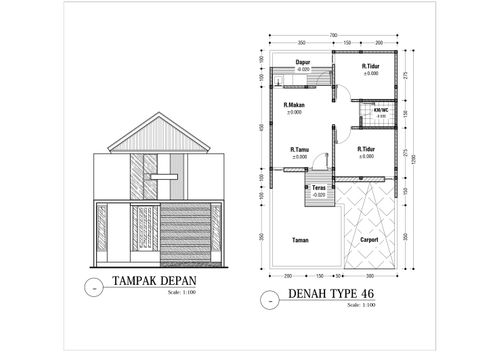 foto denah rumah tipe PREMIUM 46 perumahan Wisata Bukit Sentul