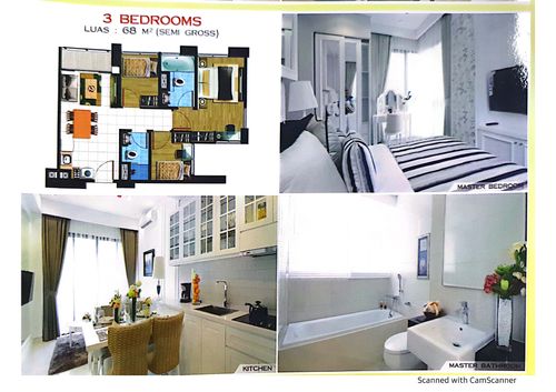 foto denah rumah tipe TC 3BR perumahan Puri Mansion Apartment