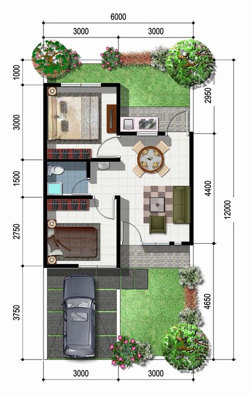 foto denah rumah tipe 45 perumahan Sawangan Residence Ideal