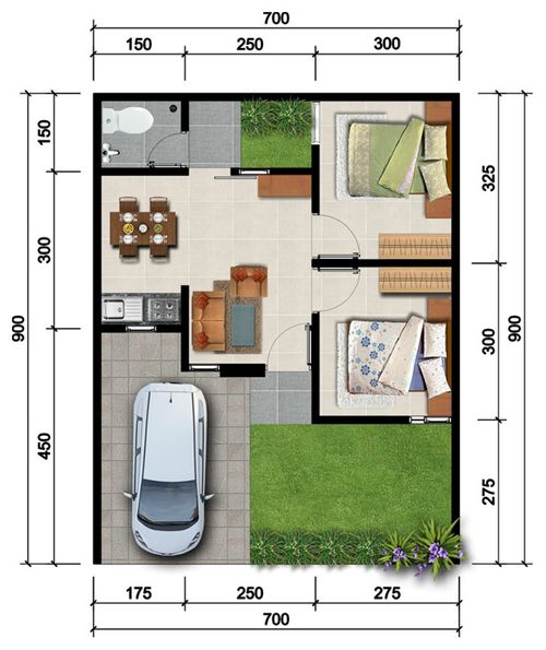 foto denah rumah tipe PERMATA T.36/73 CC-11 perumahan PERMATA REGENCY