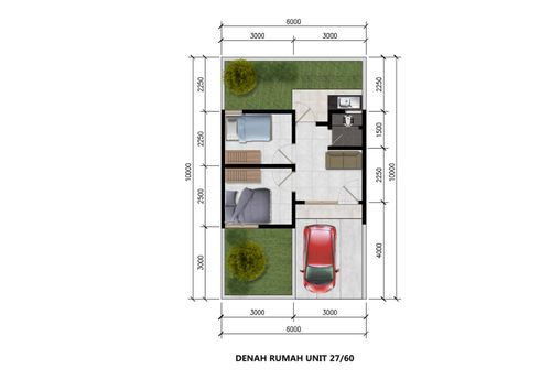 foto denah rumah tipe 27/60 KOMERSIL perumahan Kebun Kembang Asri