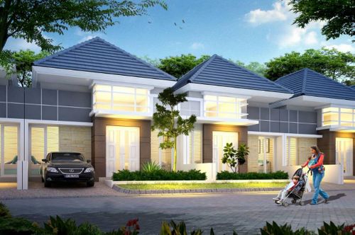 foto tampak rumah tipe 91/52 perumahan Crown City Residence