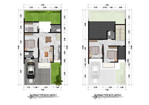 foto denah rumah tipe 80/98 perumahan Crown City Residence