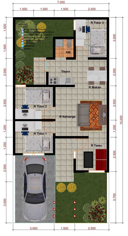 foto denah rumah tipe 55/135 All perumahan LAPALMA RESIDENCE