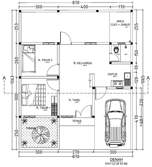 foto denah rumah tipe 45/92 perumahan BINTANG FAMILY RESIDENCE