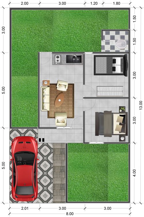 foto denah rumah tipe 36 perumahan Amanah Sejahtera 3