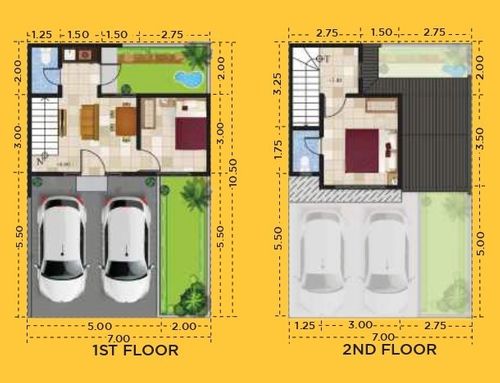 foto denah rumah tipe 45/75 perumahan JUANDA HARAPAN PERMAI