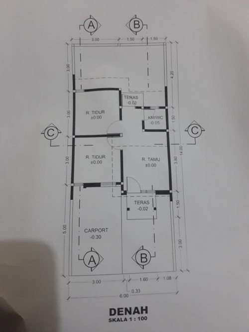 foto denah rumah tipe Blok E perumahan The Queen Residence