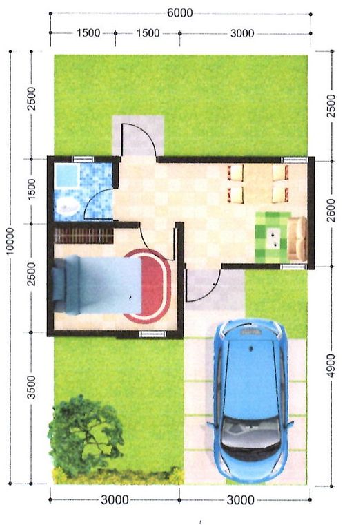 foto denah rumah tipe 21/60 perumahan FOREST HILL - SERPONG KENCANA