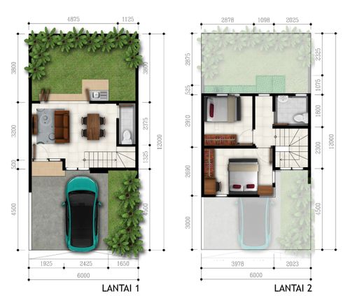 foto denah rumah tipe 54/72 perumahan Namara Residence