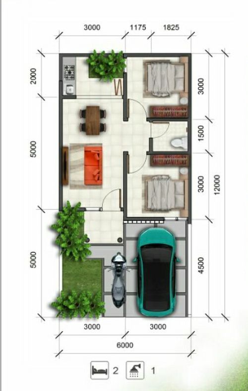 foto denah rumah tipe 46/72 perumahan Namara Residence